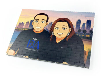 פאזל מותאם אישית מלגו עם תמונה זוגית מצוירת